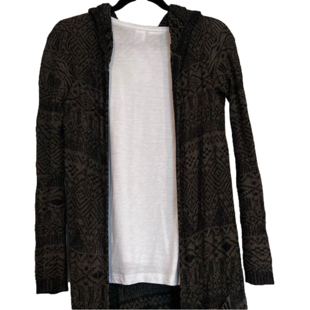 Sun & Shadow Hooded Long Cardigan - size Small - Picture 7 of 8